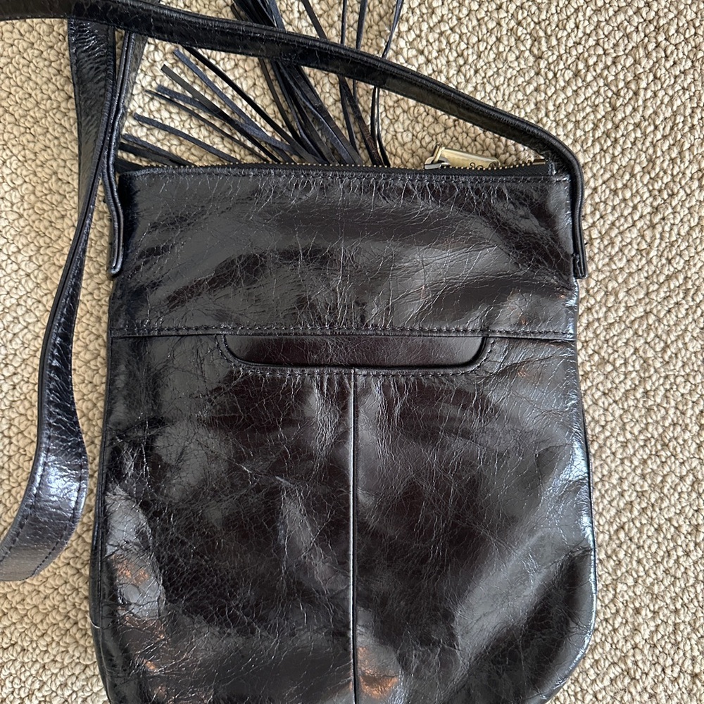 Hobo Black Leather Crossbody Bag